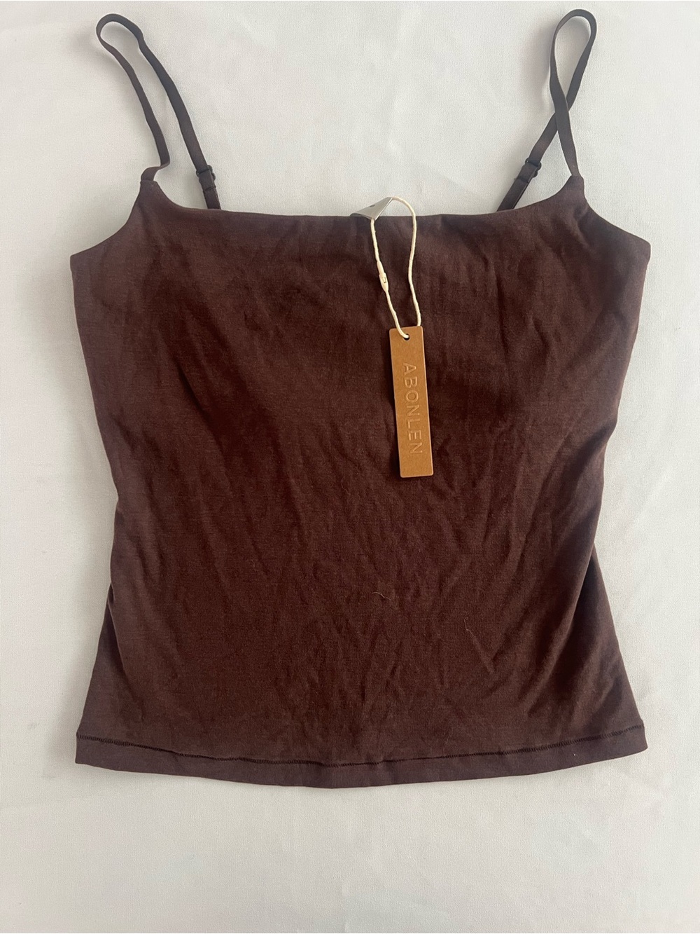Abonlen Brown Stretch Summer Tank Top